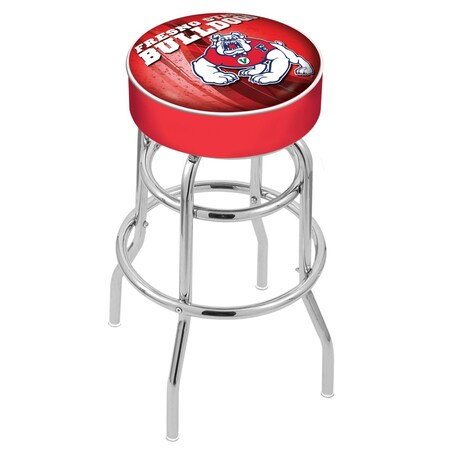 Holland Bar Stool Co 30" Fresno State Cushion Seat, 2-Ring Chrome Swivel Bar Stool L7C130FresSt-D2
